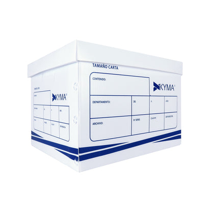 Caja de plástico Kyma para archivo muerto tamaño carta.