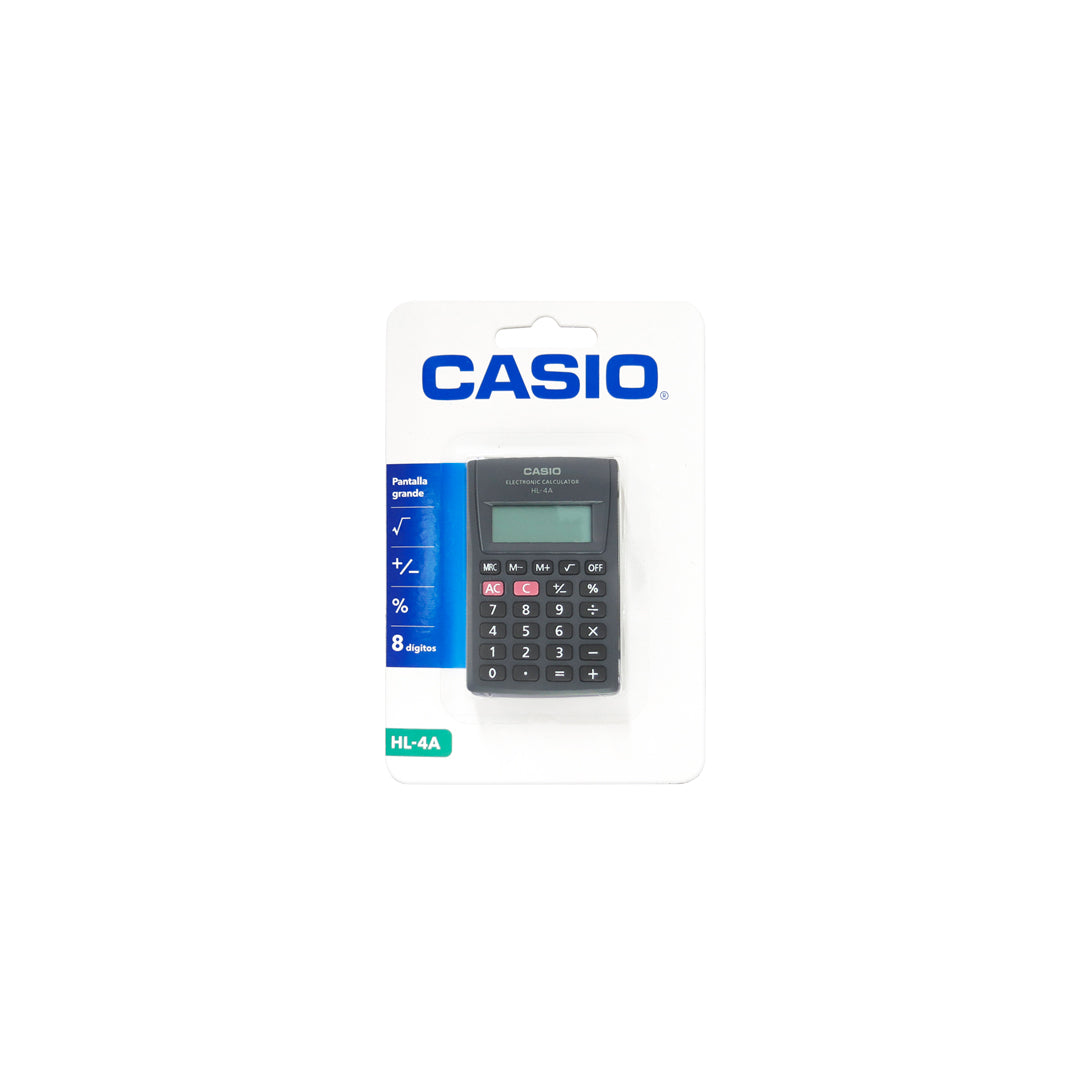 CALCULADORA CASIO HL-4A 8 DE DIGITOS PILA