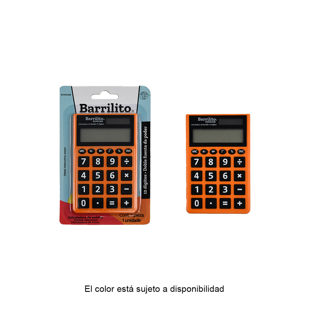 Calculadora Barrilito de bolsillo de 12 dígitos 8046CBB.