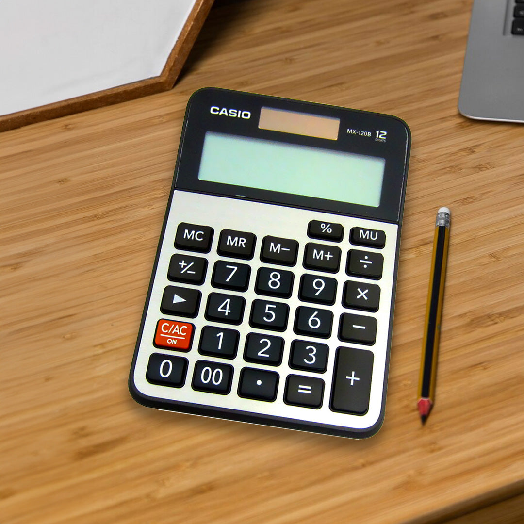 Tabla Sujetador 120 B Calculadora Escritorio Casio Mx-120b-s-mc 12