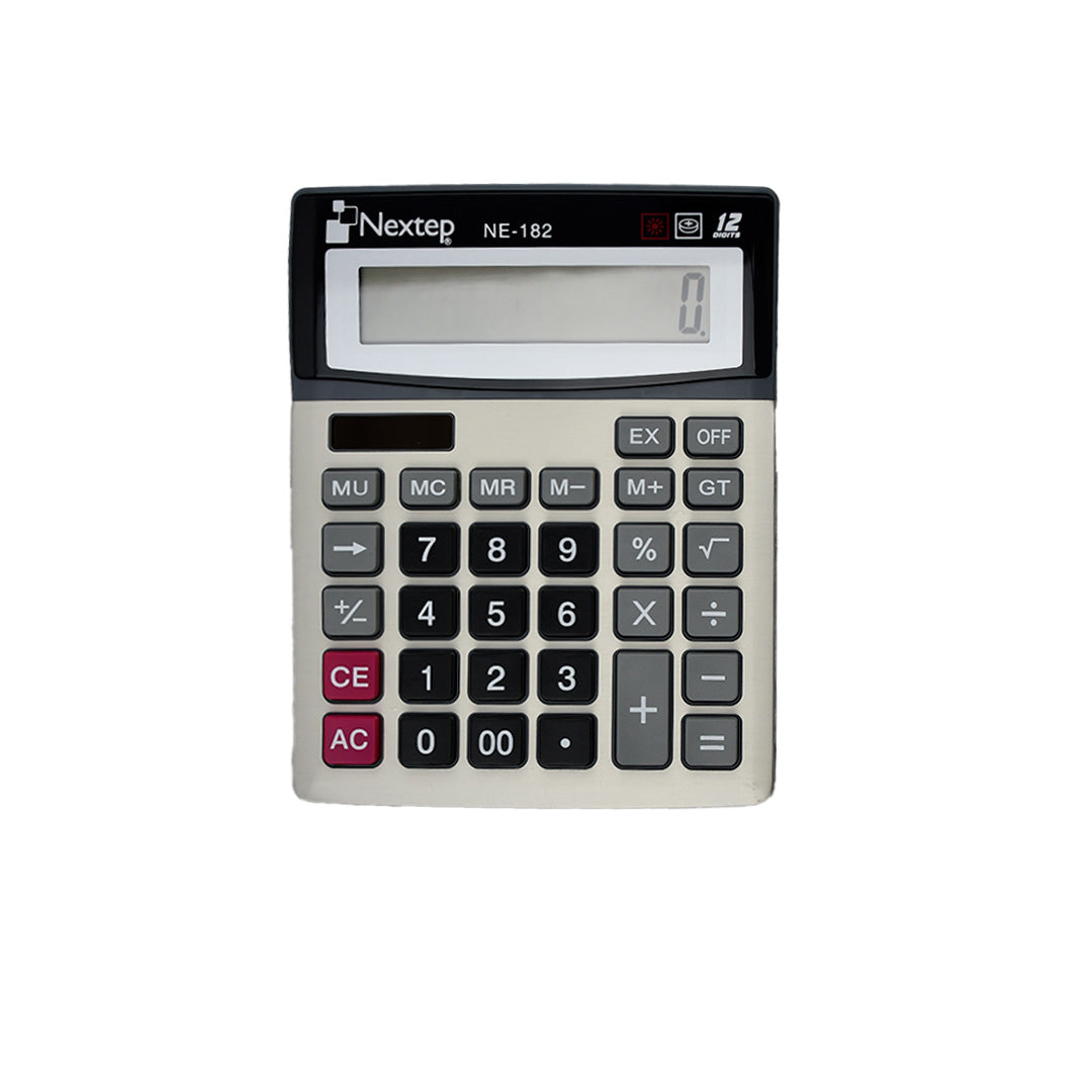 Calculadora nextep NE-182 12 dígitos pila y solar.