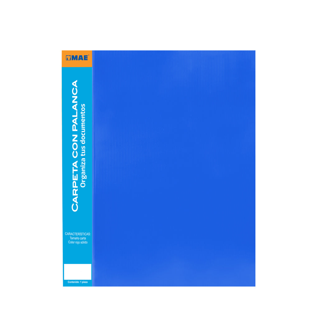 Carpeta con palanca MAE tamaño carta traslúcido varios colores