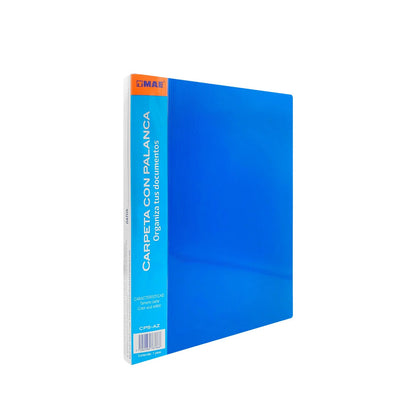 Carpeta con palanca MAE tamaño carta traslúcido varios colores
