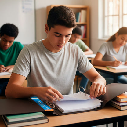 Carpeta con palanca MAE tamaño carta traslúcido varios colores