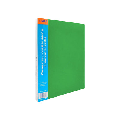 Carpeta con palanca MAE tamaño carta traslúcido varios colores