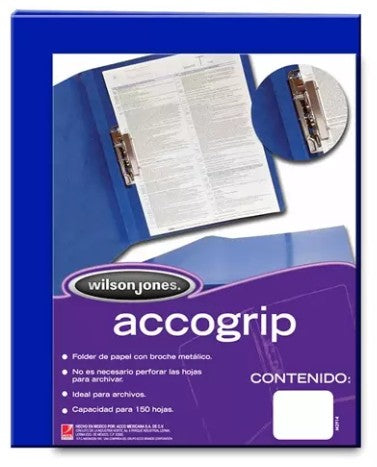 Carpeta Wilson Jones pressboard broche presión carta P0967 con 4 pzs