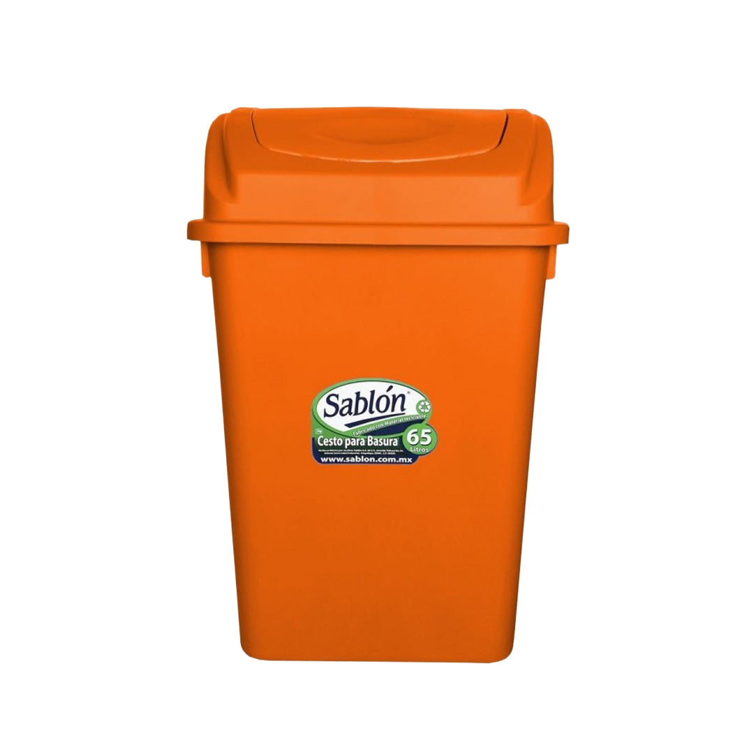 Cesto de basura 65 litros con tapa de balancín