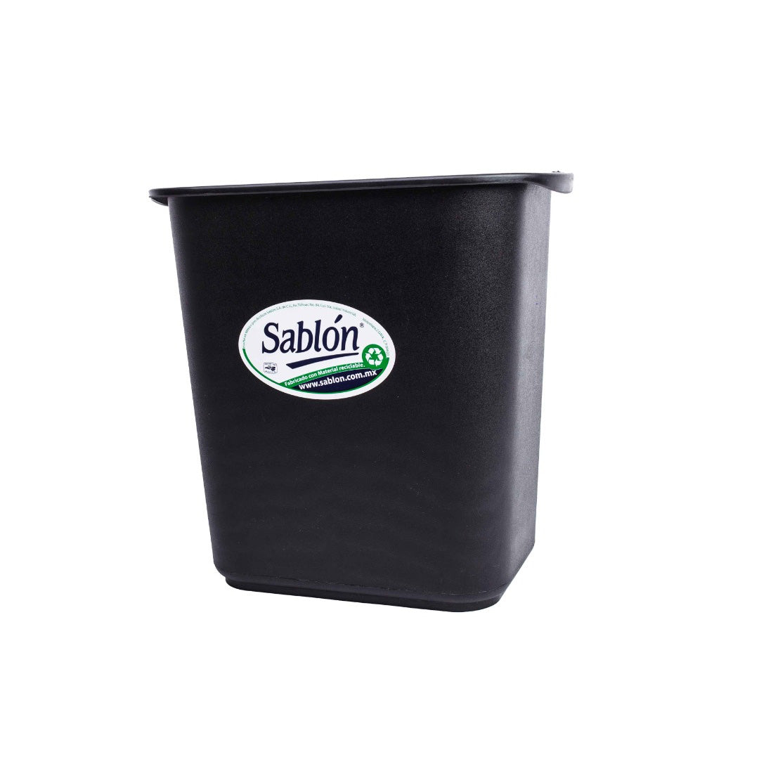 Cesto Rectangular Sablón Negro 8015NE de 13 litros
