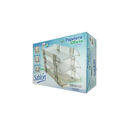 Charola acrilica tamaño oficio 3 niveles 2436hu