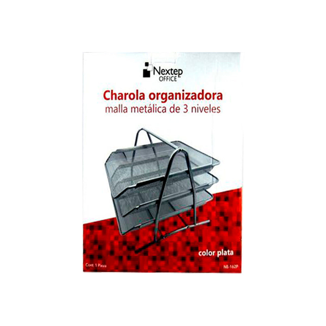 Charola Nextep de malla 3 niveles tamaño carta ne-162