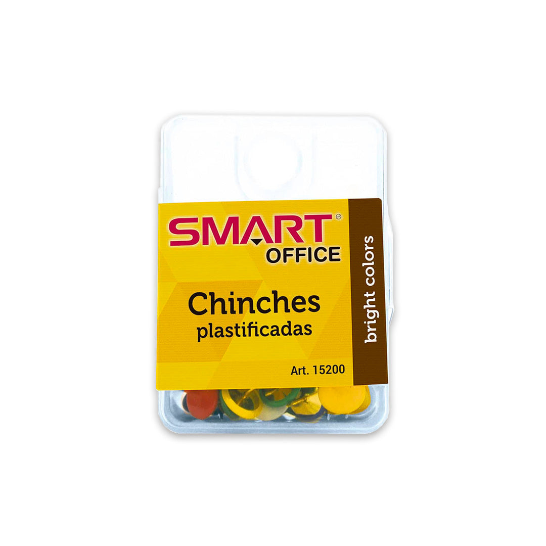 Chinches de colores Smart Office con 100 pzas.