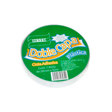 Cinta adhesiva Devek doble cara plástico PDC100 de 24 mm x 50 m.
