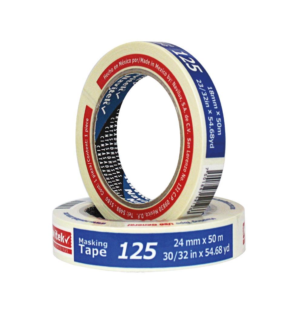 CINTA ADHESIVA MASKING TAPE NAVITEK 125 18 MM X 50 M