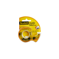 Cinta adhesiva Scotch transparente doble cara con despachador de 12.7 mm x 6.3 m.