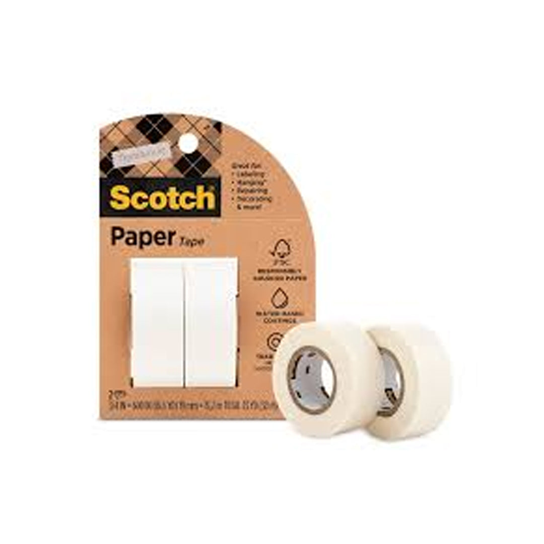 Cinta de papel Scotch con 2 rollos.