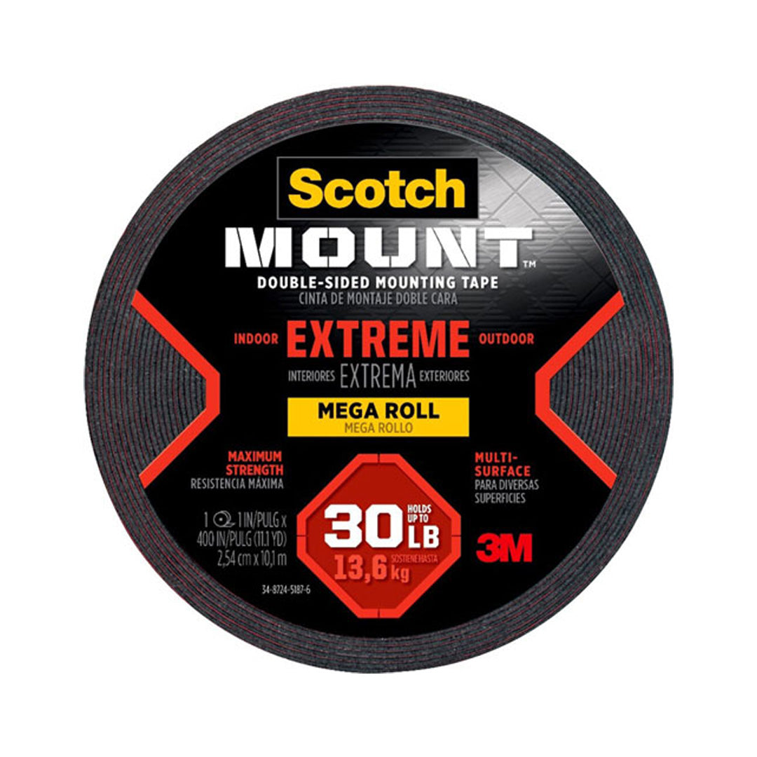 CINTA DE MONTAJE DOBLE CARA SCOTCH MOUNT EXTREME 2.54 CM X 10.1 M