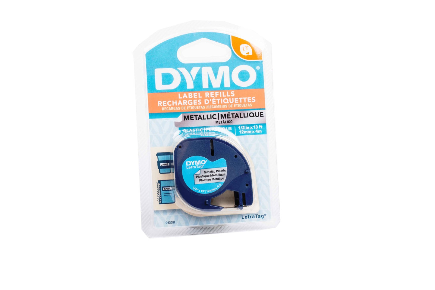 Cinta Dymo letra tag 91332 12 mm x 4 m.