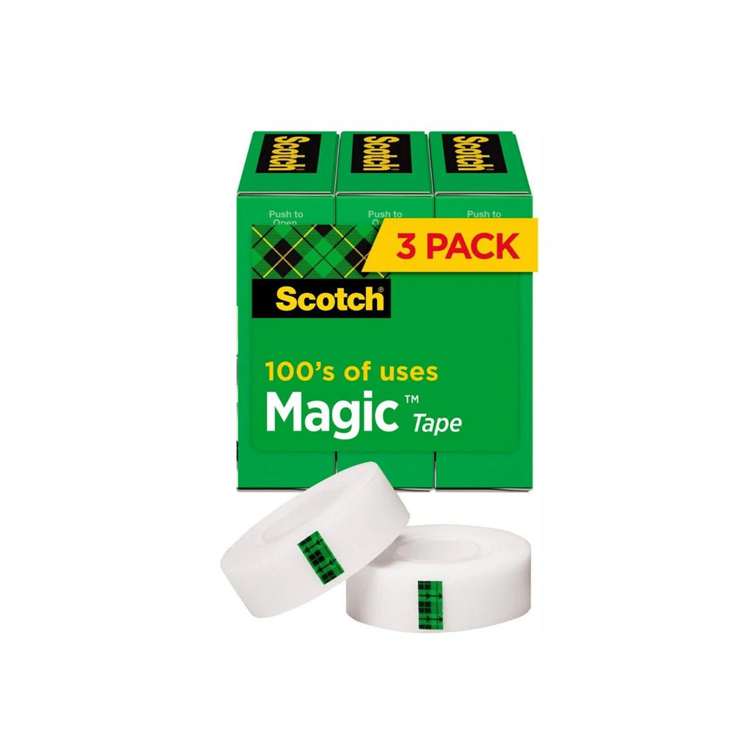 CINTA INVISIBLE SCOTCH MAGIC 19 MM X 32.9 M PAQUETE CON 3 PIEZAS
