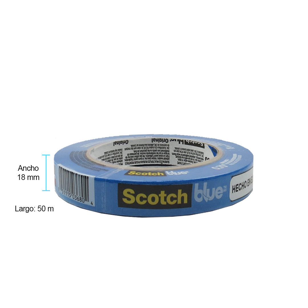 Cinta De Enmascarar ScotchBlue Premium 180mm X 25m Con Papel - Para Pintura