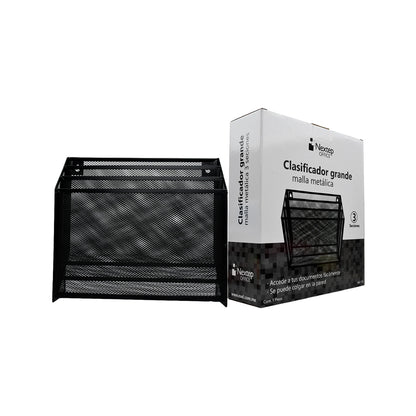 Clasificador Nextep NE-176 malla metálica 3 niveles negro.