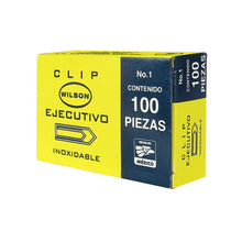 Caja de clip cuadrado Wilson con 100 pzas.