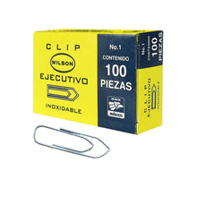 Caja de clip cuadrado Wilson con 100 pzas.