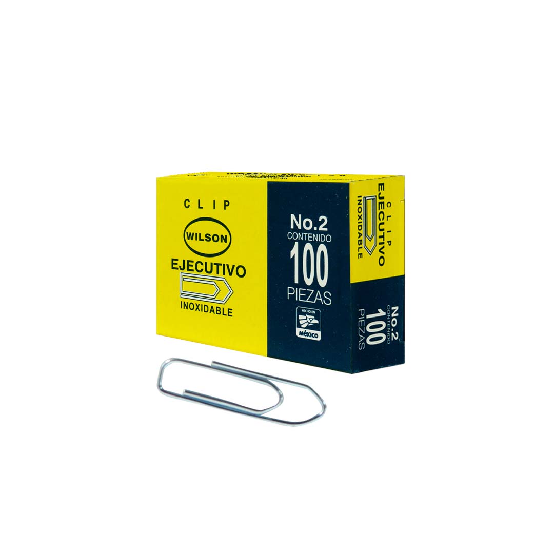 Caja de clip cuadrado Wilson con 100 pzas.