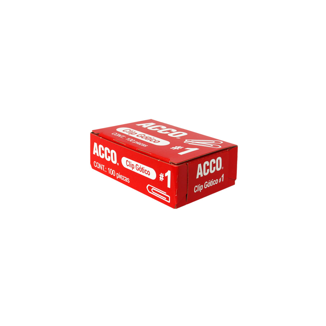 Clip cuadrado Acco P1680 caja con 100 pzas.