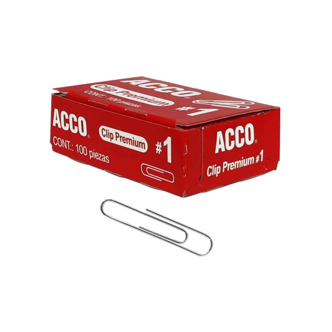 Clip estándar ACCO P1650 caja con 100 pzas.