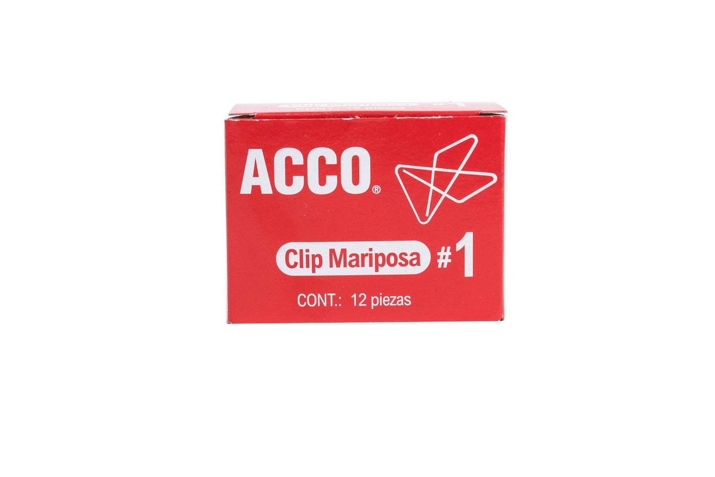Clip mariposa número 1 P1710 caja con 12 pzas.