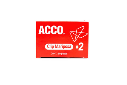 Clip mariposa número 2 p1720 caja con 50 pzas.