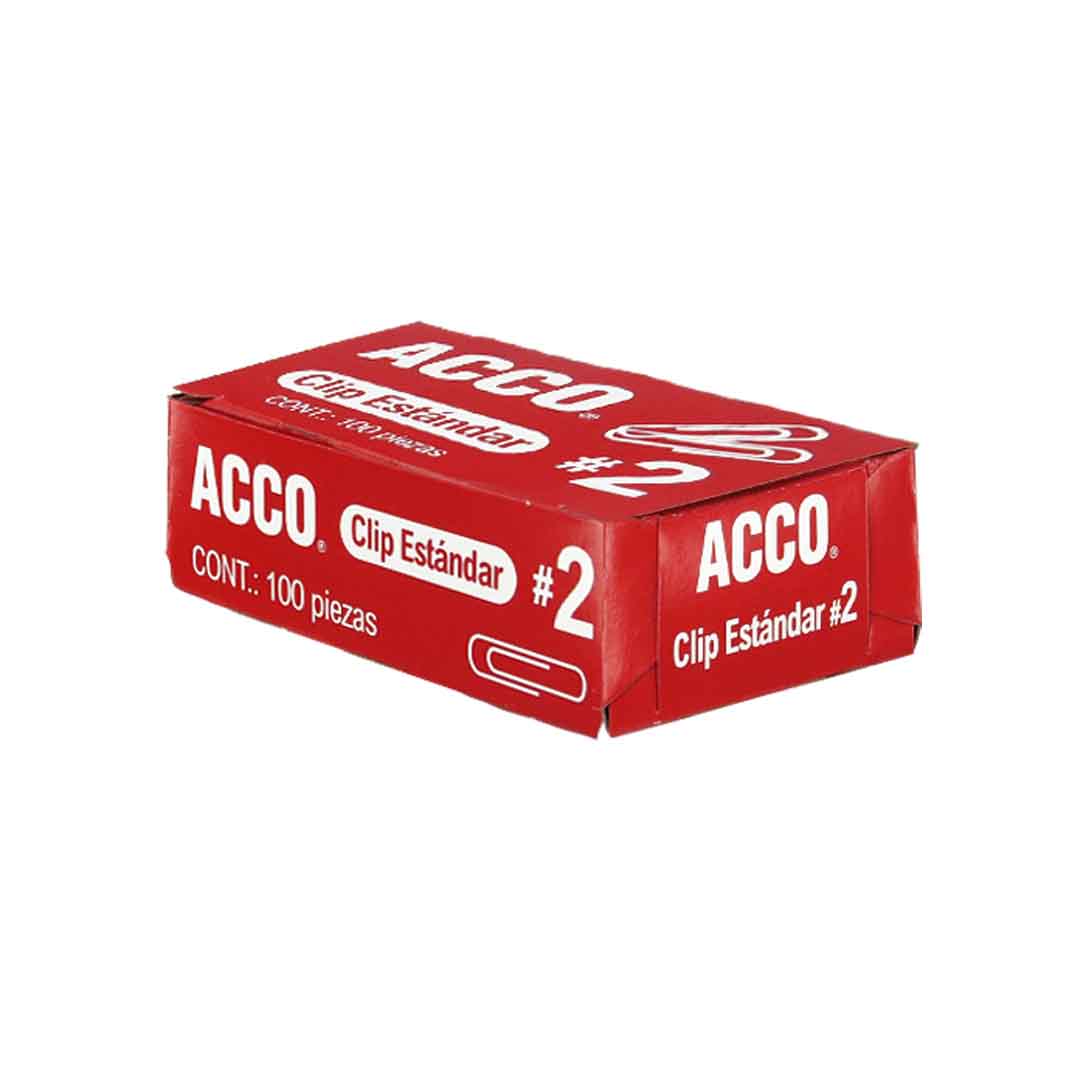 Clip estándar ACCO P1650 caja con 100 pzas.