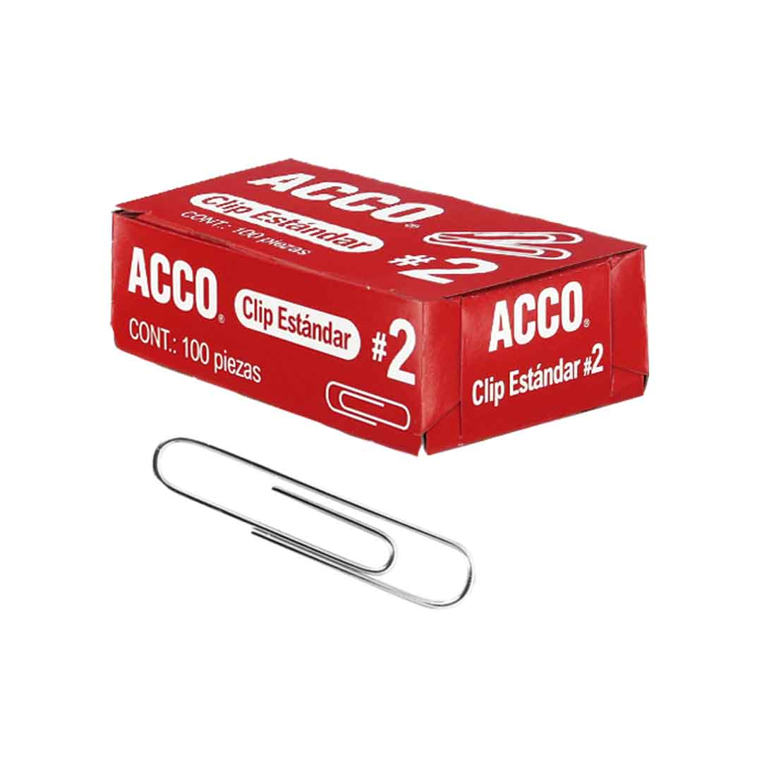 Clip estándar ACCO P1650 caja con 100 pzas.