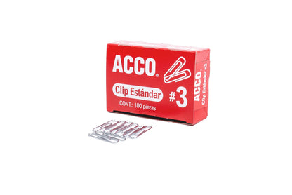 Clip estándar ACCO P1650 caja con 100 pzas.
