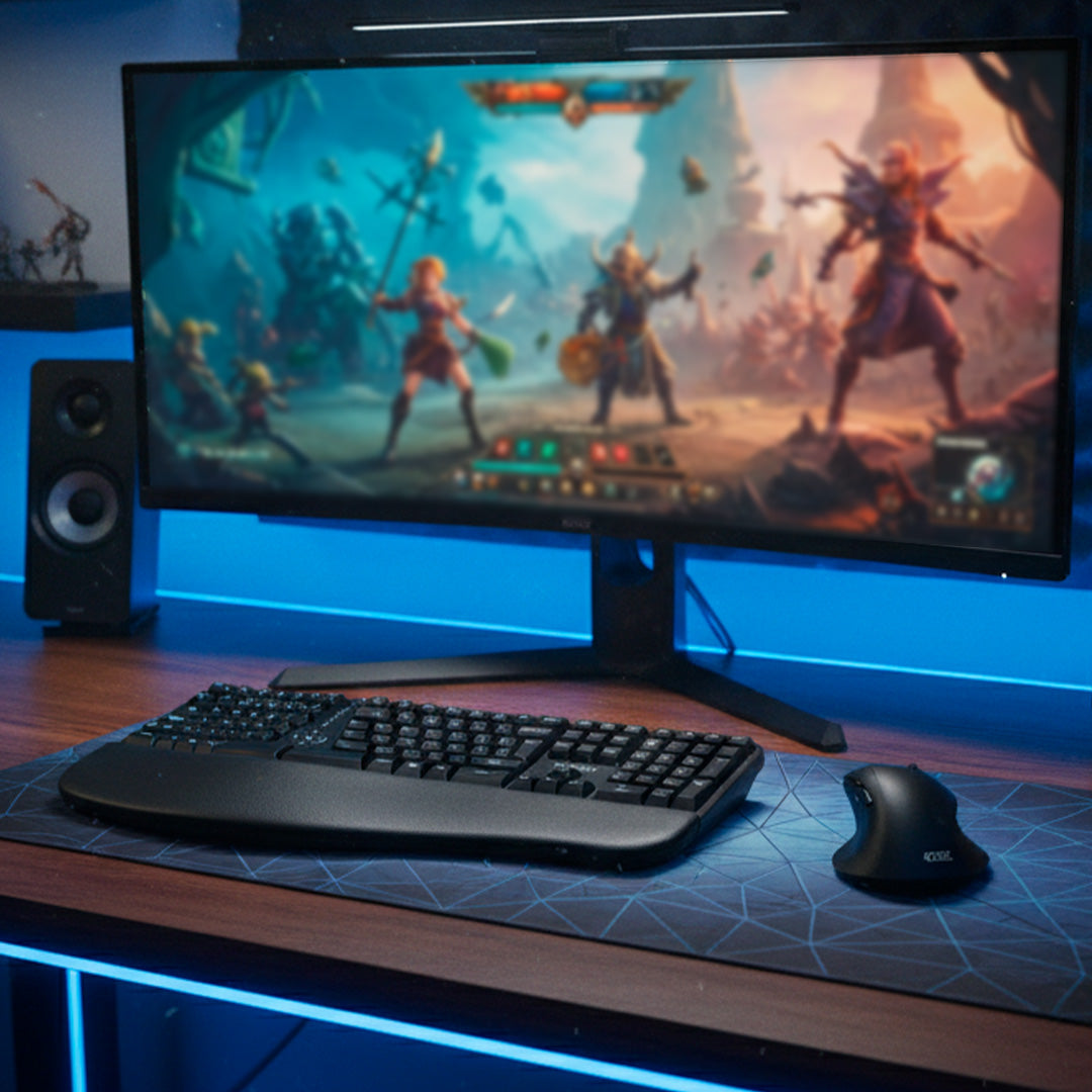 Combo teclado y mouse Acteck Virtuos Fitt MK770 inalámbrico/ergonómico USB/C neg