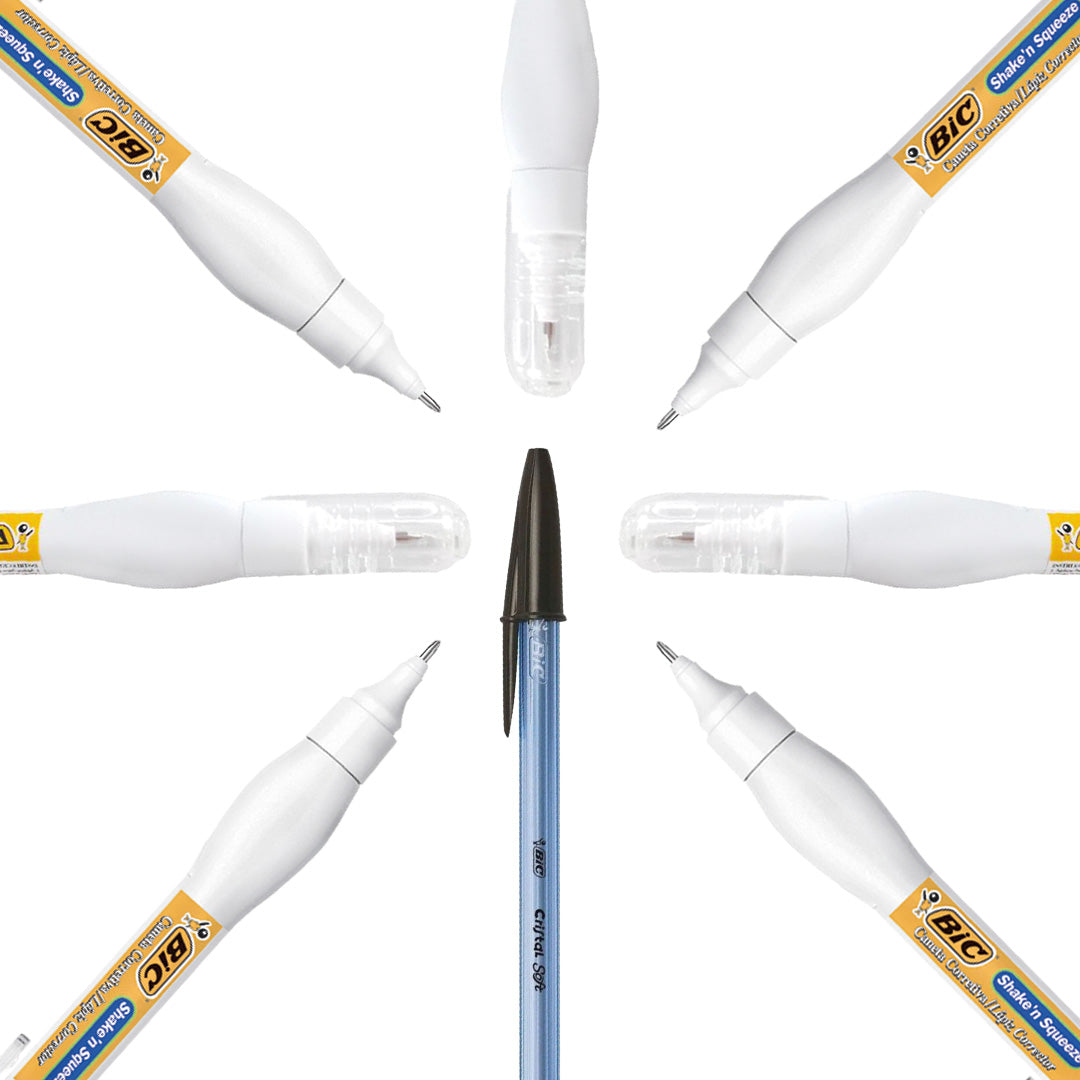Corrector Líquido Bic Shake n' Saquéese 8 ml + 1 Bolígrafo.