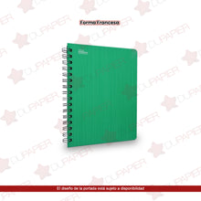 Cuaderno espiral forma francesa book pasta dura de 100 hojas.