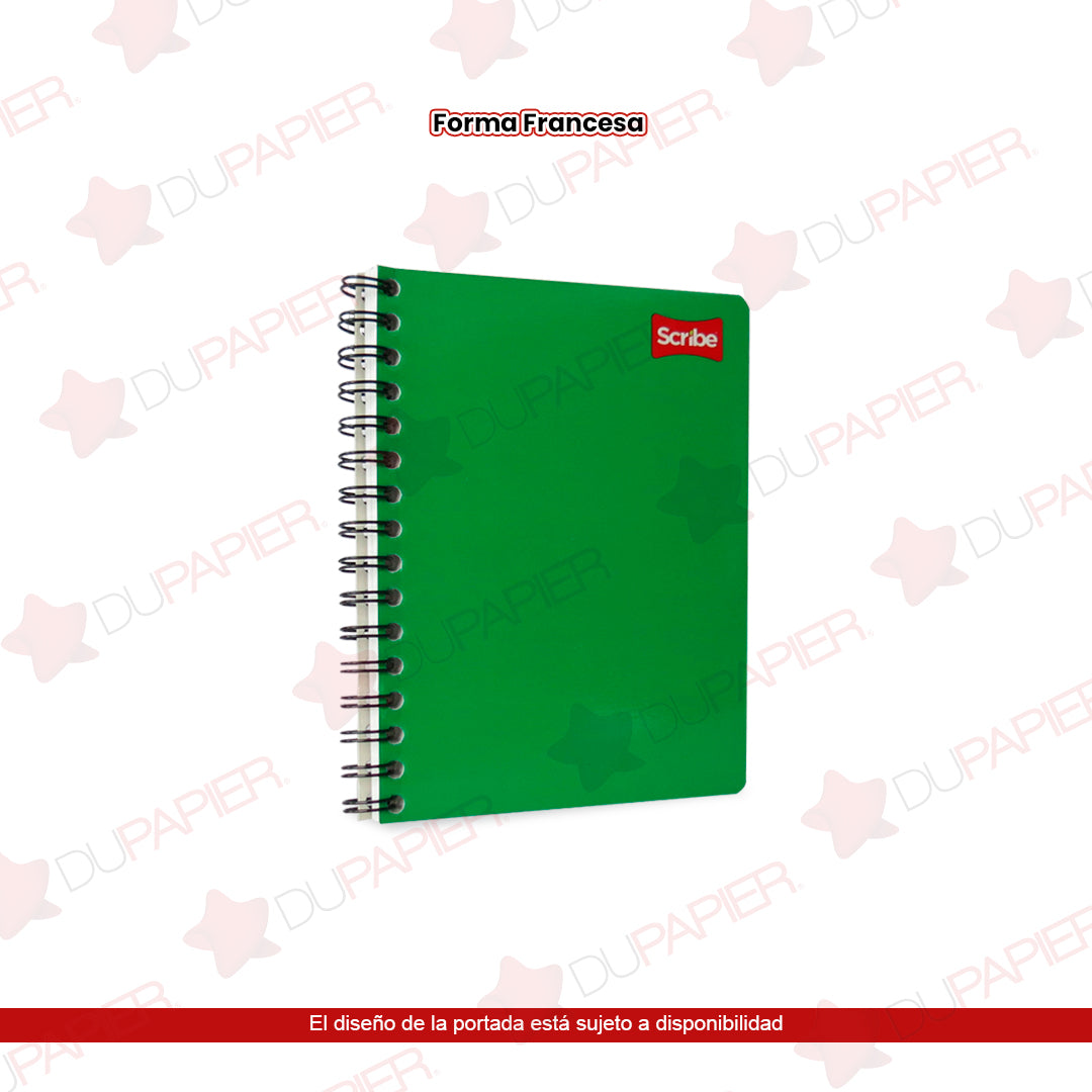 Cuaderno forma francesa Scribe doble espiral de 100 hojas.