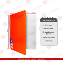 Cuaderno espiral Estrella forma francesa de 100 hojas.