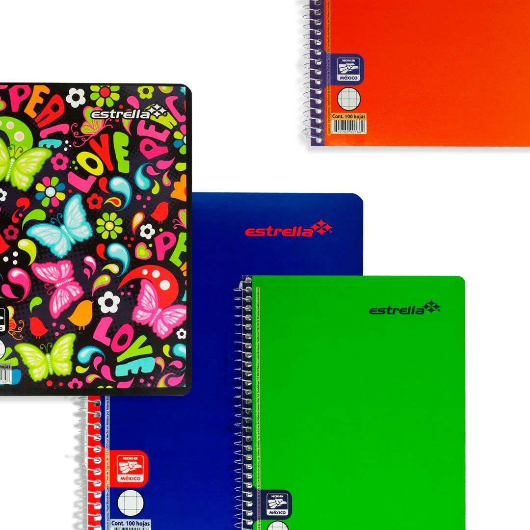 CUADERNO FORMA FRANCESA ESTRELLA ESPIRAL 100 HOJAS