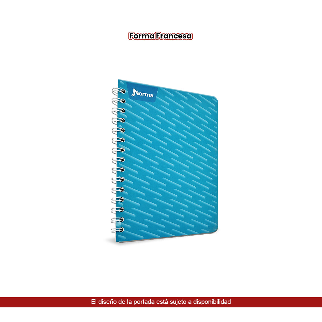 Cuaderno espiral forma francesa Cuadro chico con 100 hojas