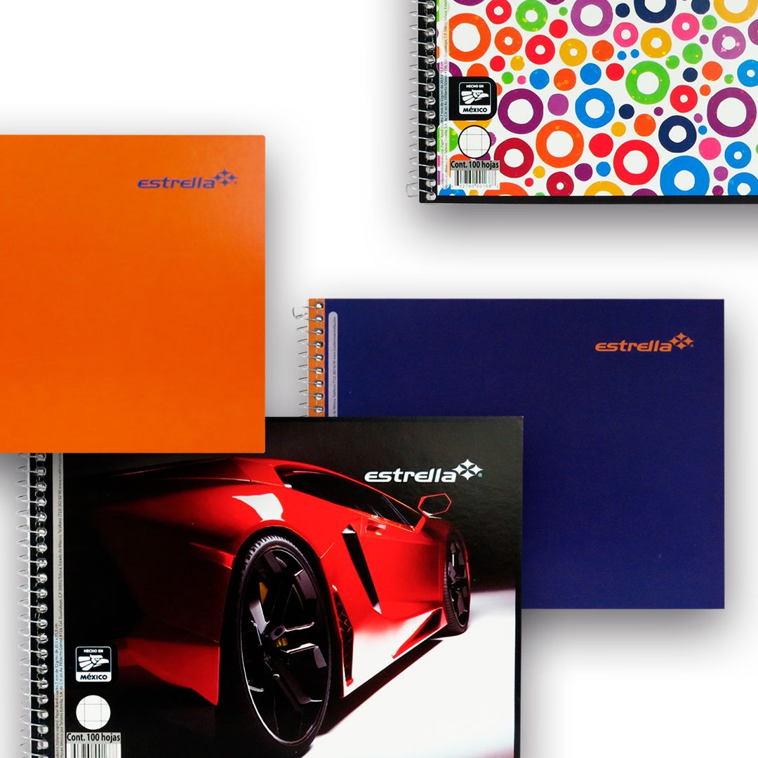 CUADERNO FORMA ITALIANA ESTRELLA STARKID 168 ESPIRAL 100 HOJAS