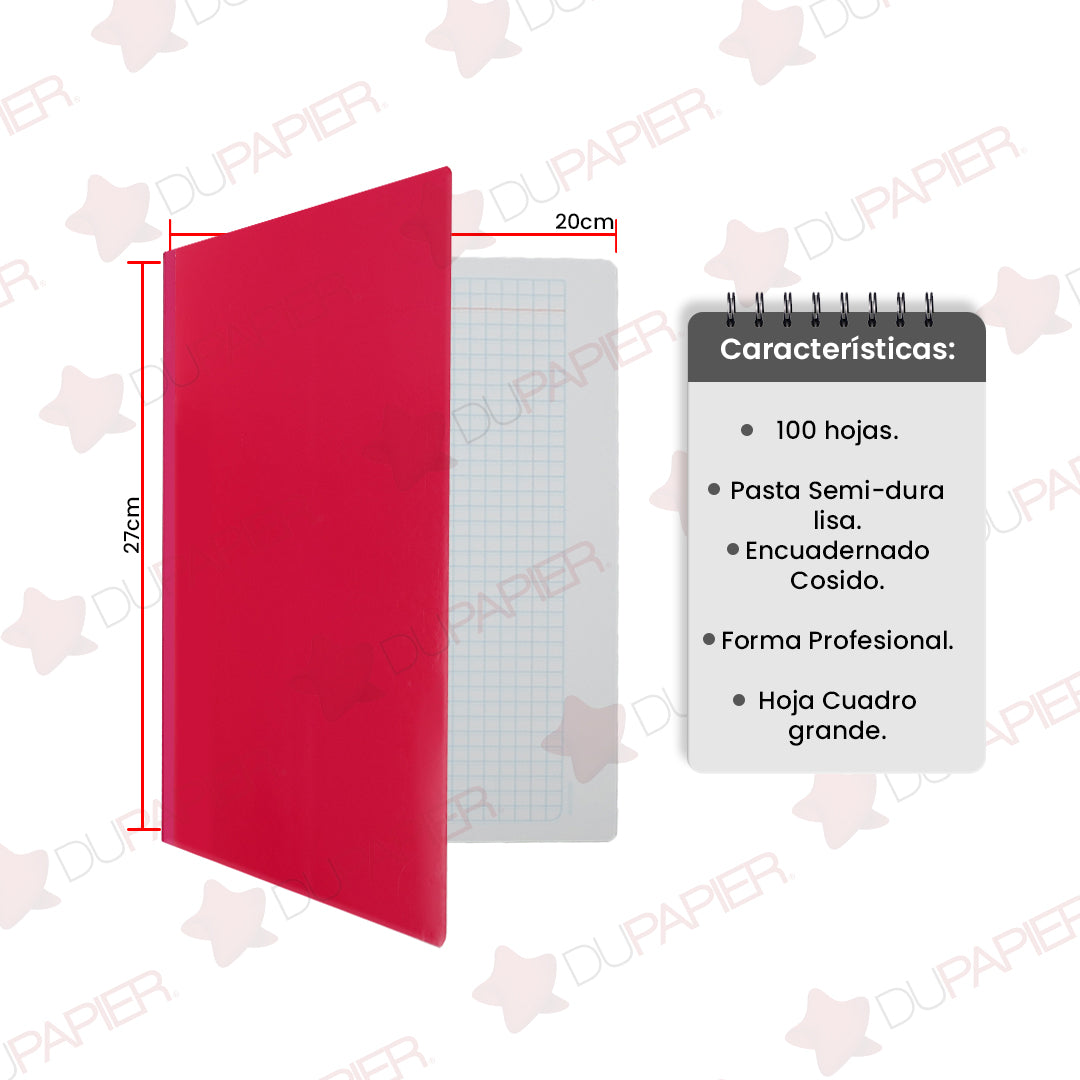Cuaderno profesional cosido First Class de 100 hojas.