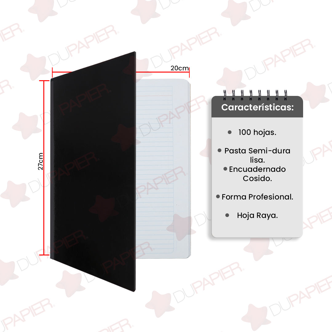 Cuaderno profesional cosido First Class de 100 hojas.
