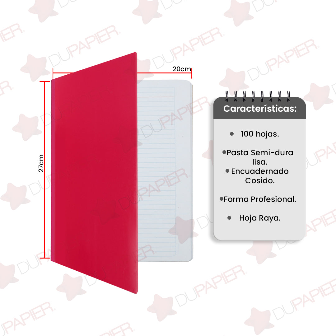 Cuaderno profesional cosido First Class de 100 hojas.