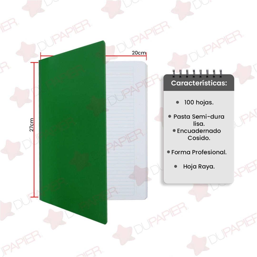Cuaderno profesional cosido First Class de 100 hojas.