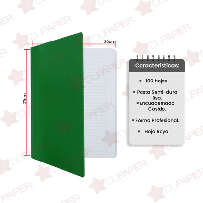Cuaderno profesional cosido First Class de 100 hojas.