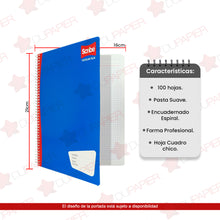 Cuaderno profesional Scribe espiral de 100 hojas.