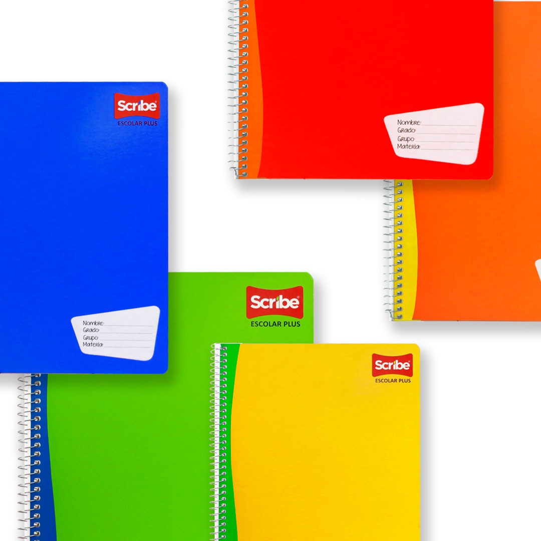 Cuaderno profesional Scribe espiral de 100 hojas.