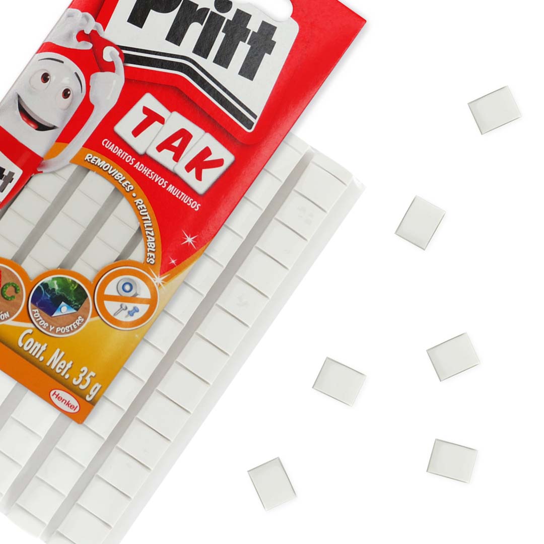 Cuadritos adhesivos pritt tak 50 piezas 35 g.